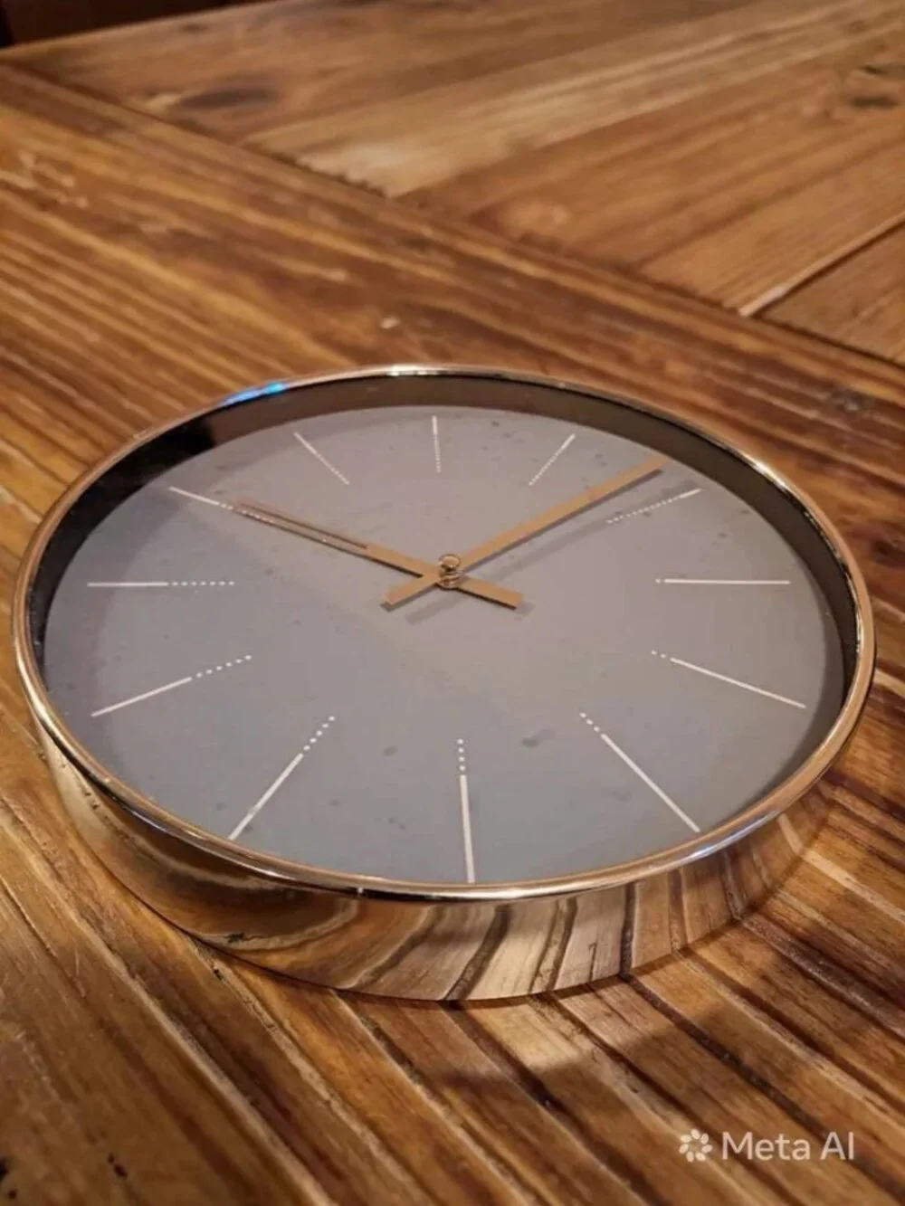 MCS Industries 12" Round Wall Clock Gray Chrome Modern Minimalist Quartz